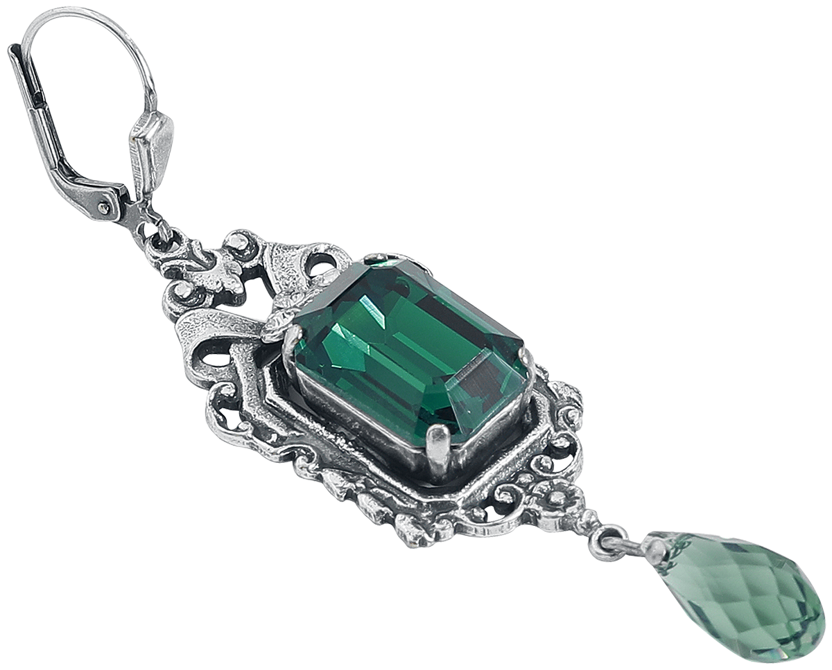 Krikor Emerald Grün Ohrring silberfarben