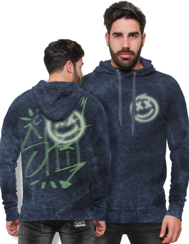 Outer Vision  Hoodie - Neon Graffiti Men's Hoodie - for Men - blue