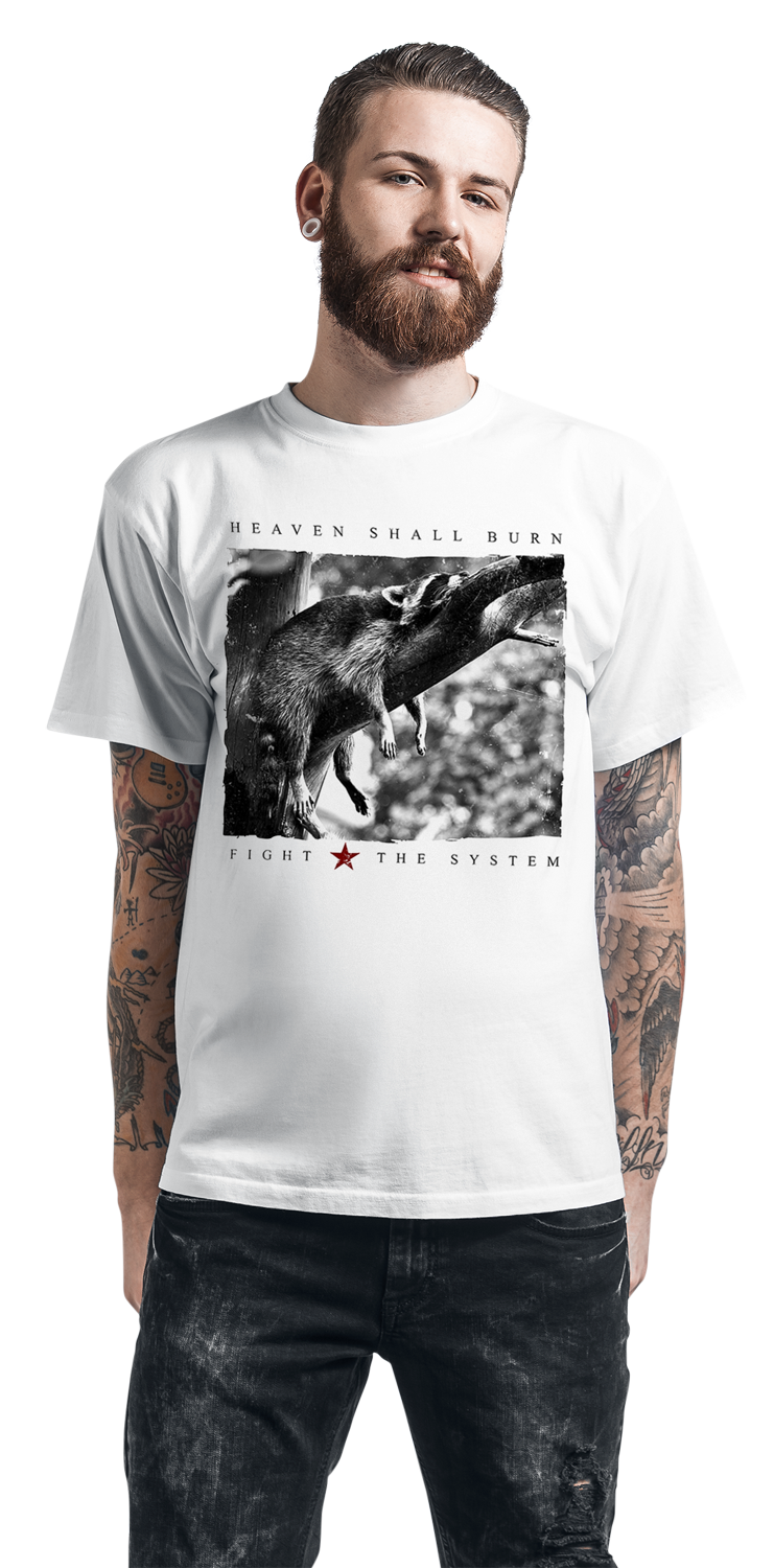 Heaven Shall Burn Racoon T-Shirt weiß