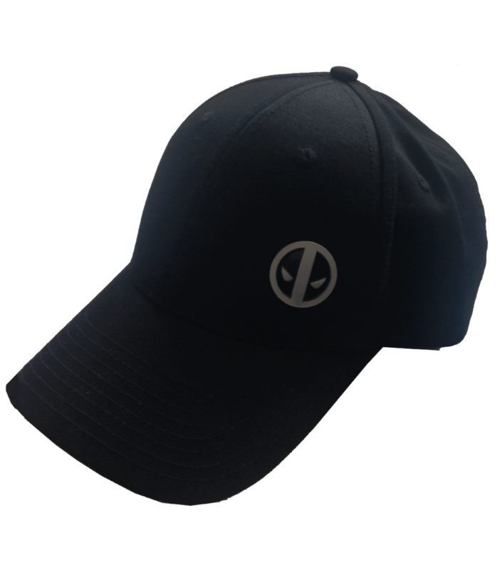 Deadpool  Cap - Metal Badge Logo - black
