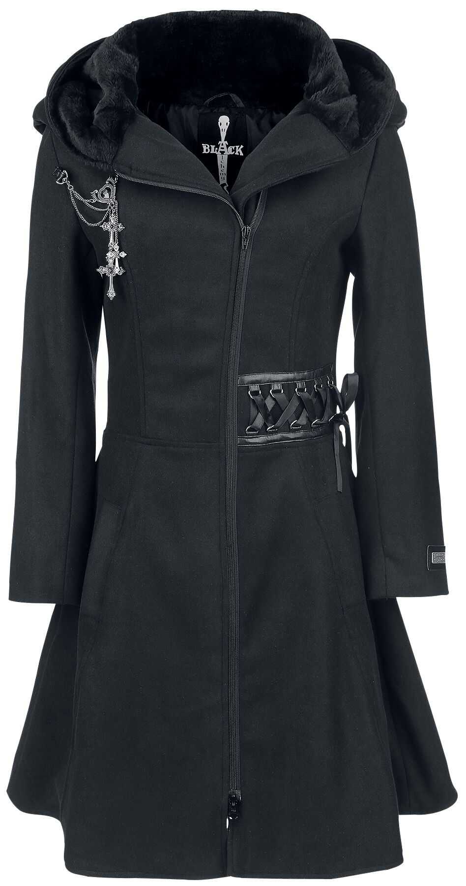 Poizen Industries Tears Coat Wintermantel schwarz