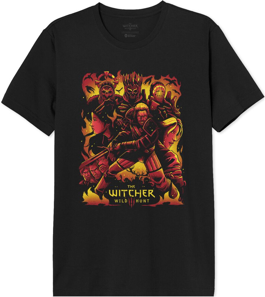 The Witcher 3 Heroes and Monsters T-Shirt schwarz