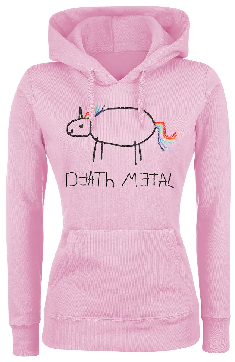 Image of Felpa con cappuccio Magliette Divertenti di Death Metal - S a XXL - Donna - rosa pallido