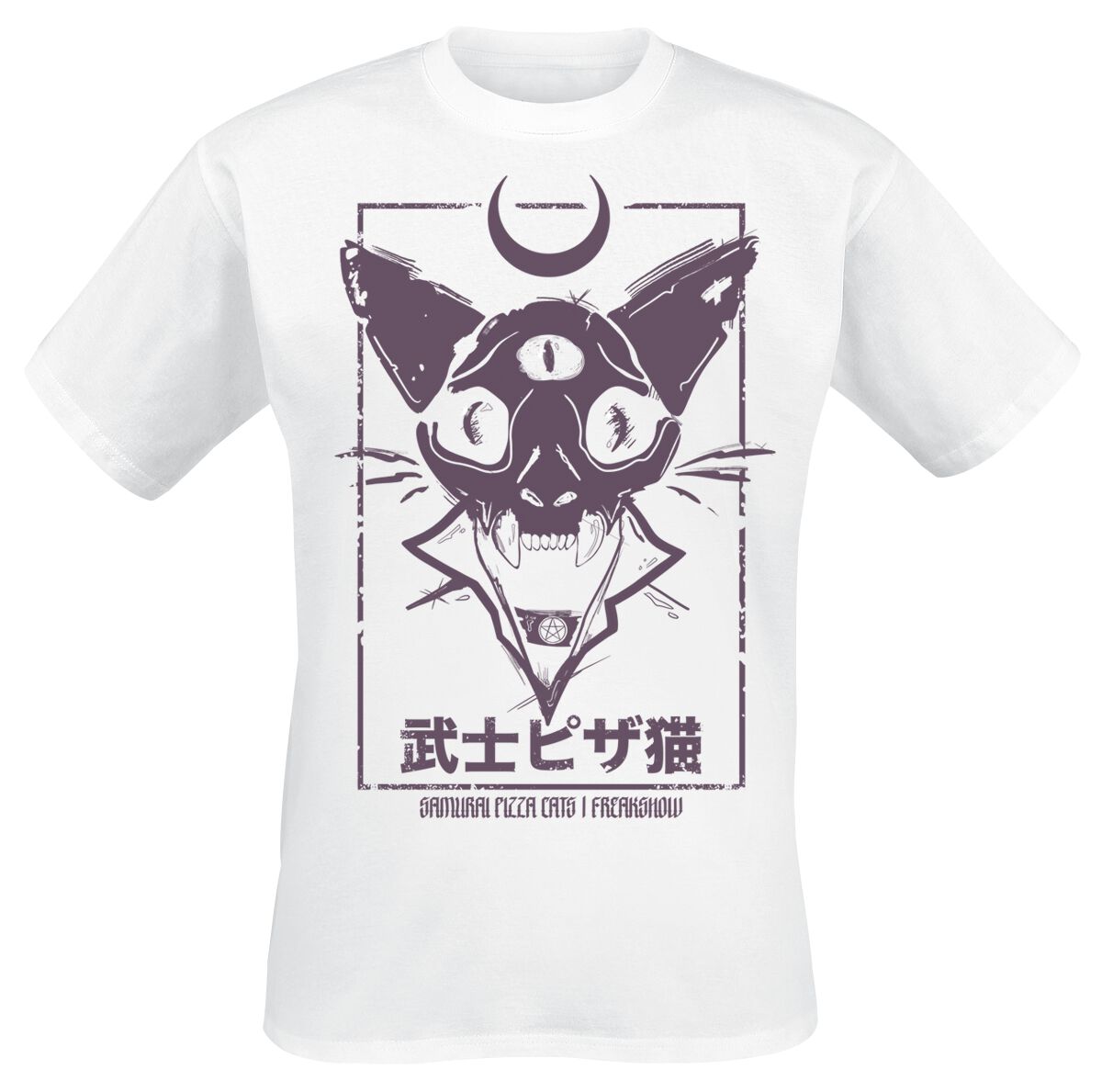 T-Shirt Manches courtes de Samurai Pizza Cats - Freakshow - M à XXL - pour Homme - blanc