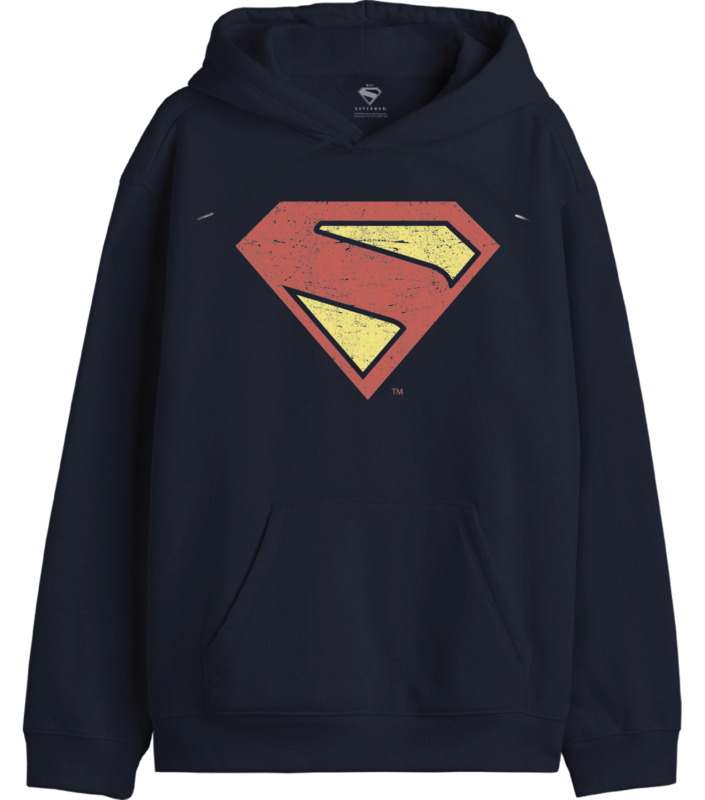Superman  Hoodie - Logo - Vintage - for Men - navy