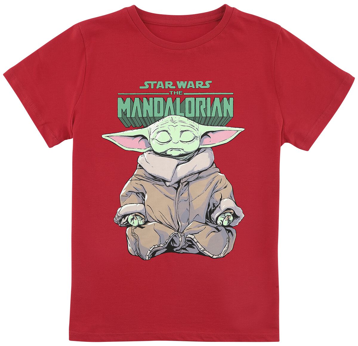 Star Wars Kids - The Mandalorian - Baby Yoda - Grogu - Meditation T-Shirt red