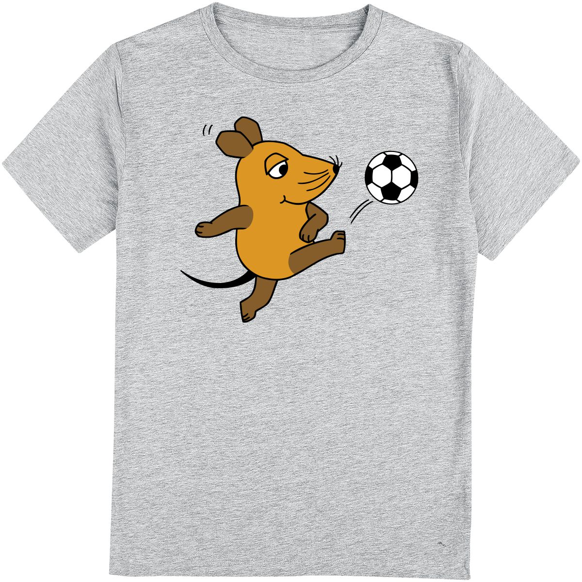 Image of T-Shirt di Die Sendung mit der Maus - Kids - The Mouse - Football - 98 a 140 - ragazzi & ragazze - grigio sport