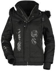 Winter Jacket With Shiny Prints, Rock Rebel by EMP, Winterjacke