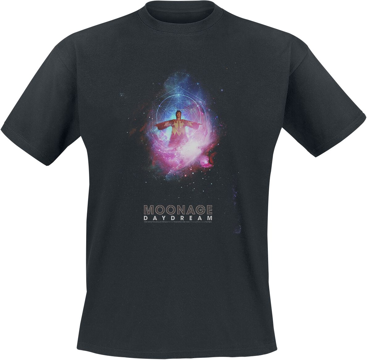 David Bowie Moonage Daydreamer Space Poster T-Shirt schwarz David Bowie Moonage Daydreamer Space Poster T-Shirt schwarz
