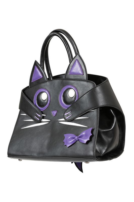 5059075455197 - Mystic Cat Handtasche schwarz lila