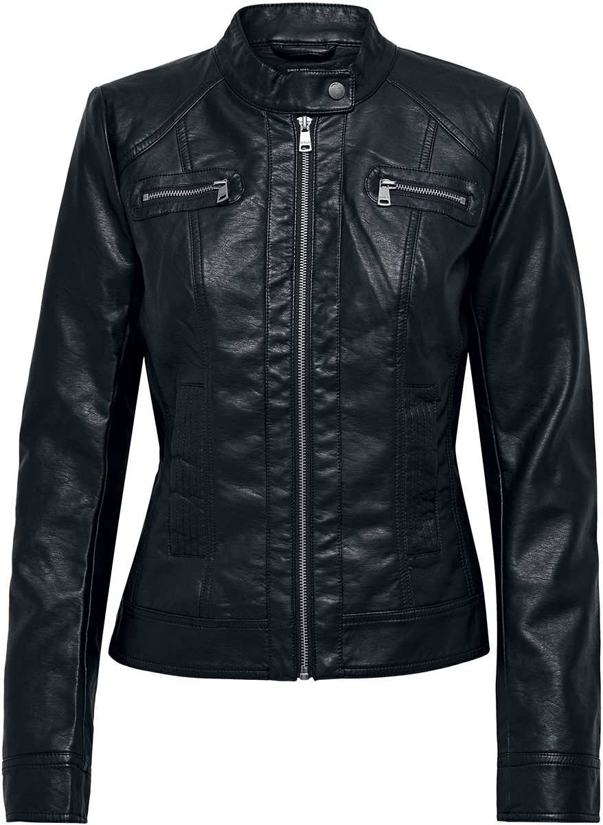 Only  Imitation Leather Jacket - Bandit Faux Leather Biker - for Women - black