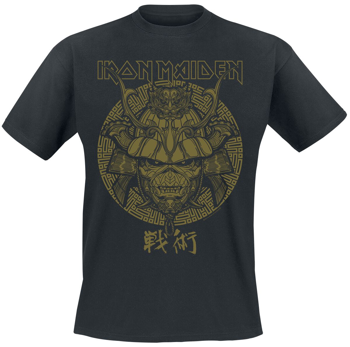 Levně Iron Maiden Samurai Eddie Gold Graphic Tričko černá