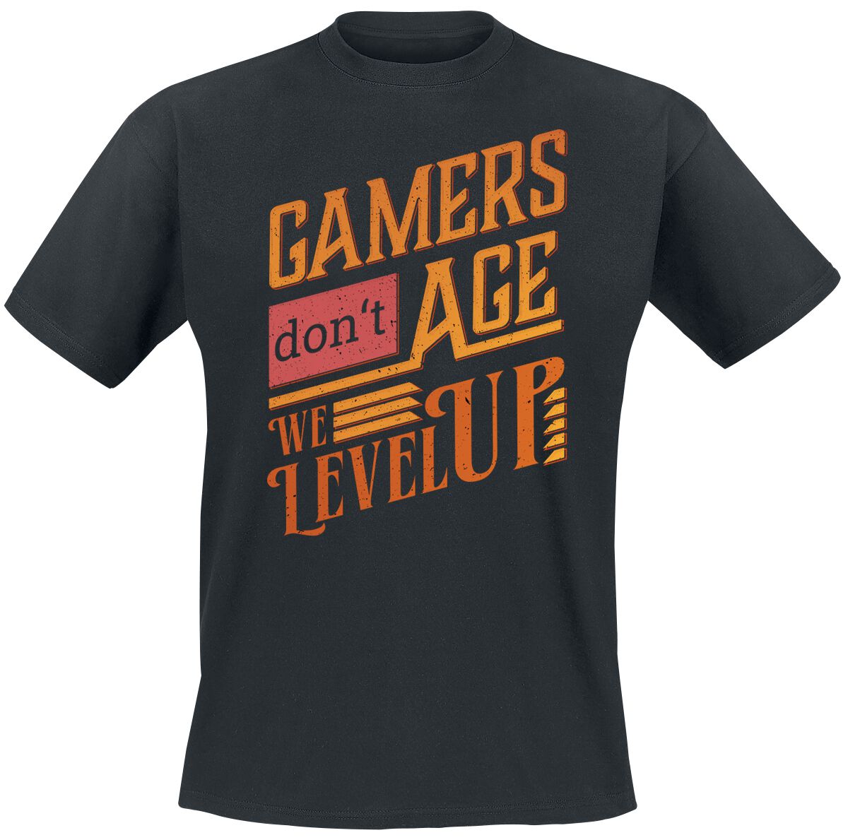 Gamers Don't Age - We Level Up  T-Shirt black