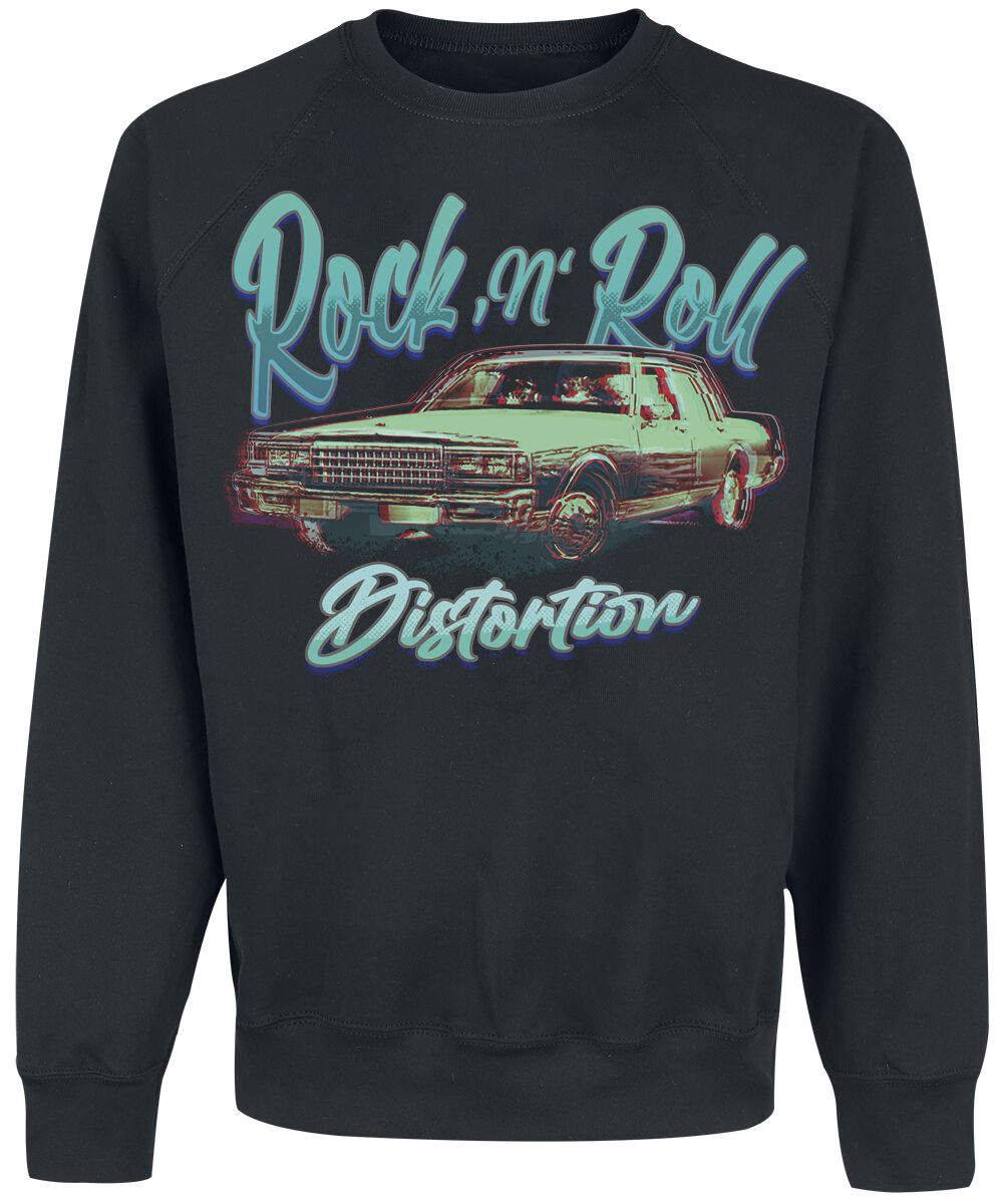 Rock N Roll Distortion - Rockabilly Sweatshirt - XL bis 4XL - für Männer - Größe XXL - schwarz