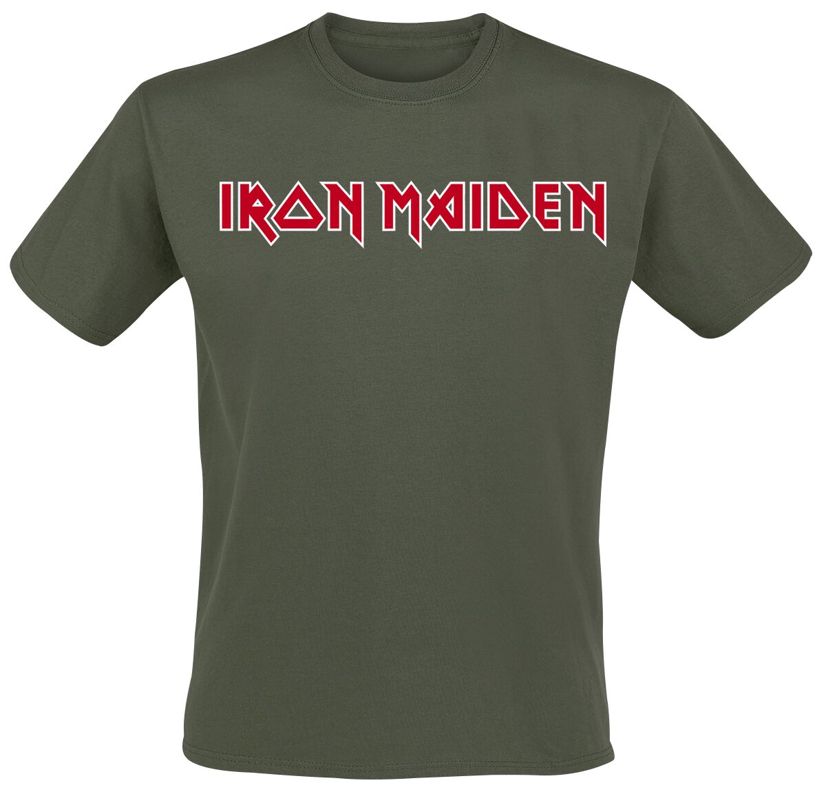 Levně Iron Maiden Logo Tričko khaki