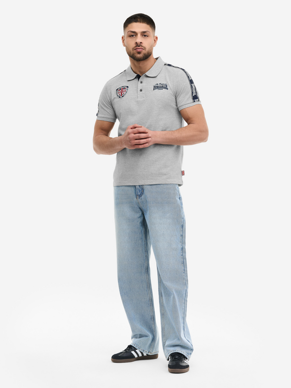 Thumbnail - Lonsdale London PELTON Poloshirt grau meliert in L