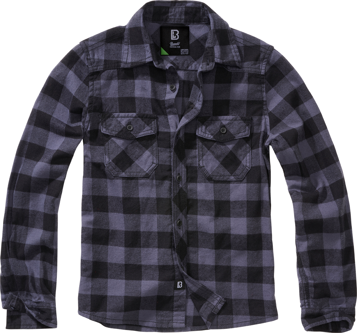 Brandit  Shirt - Kids' Checked Shirt - for Children - black-grey