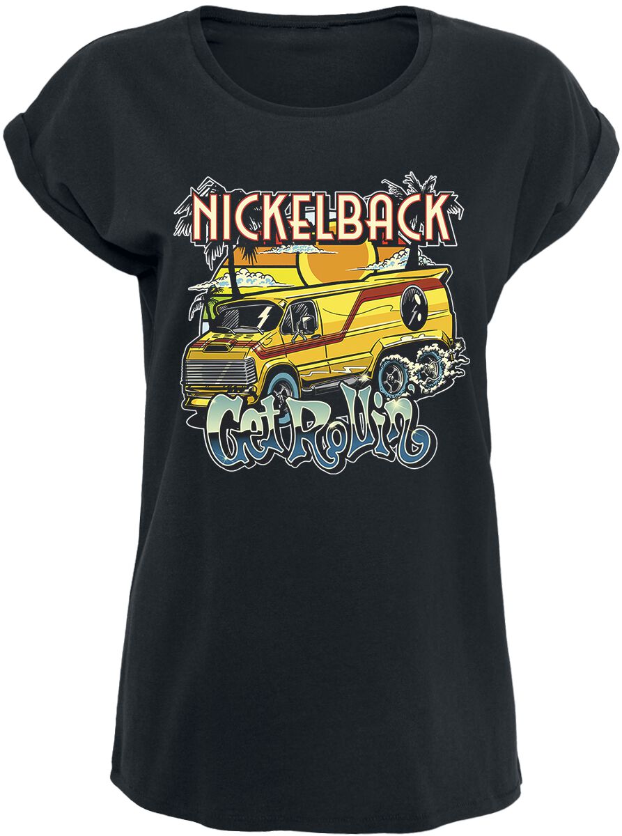 T-Shirt Manches courtes de Nickelback - Get rollin' - S à XXL - pour Femme - noir