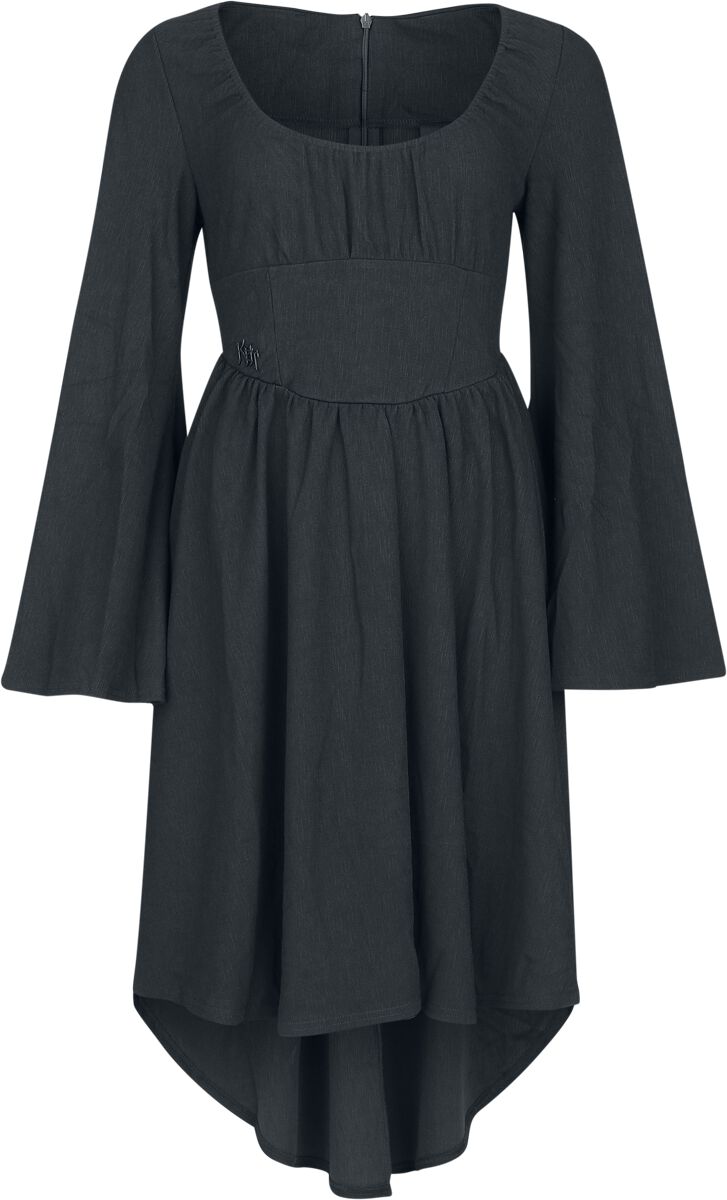Gothic Kleid knielang - Eye Of Eris Midi Dress - XS bis 3XL - für Damen - Größe XS - schwarz - Frauen - female