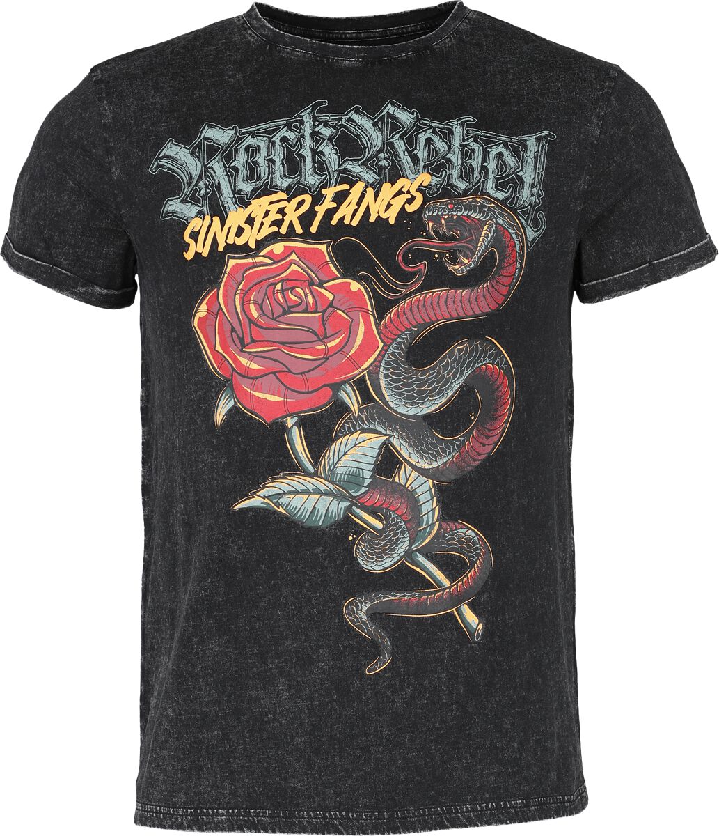 Image of T-Shirt di Rock Rebel by EMP - T-shirt with old school print - M a XXL - Uomo - nero