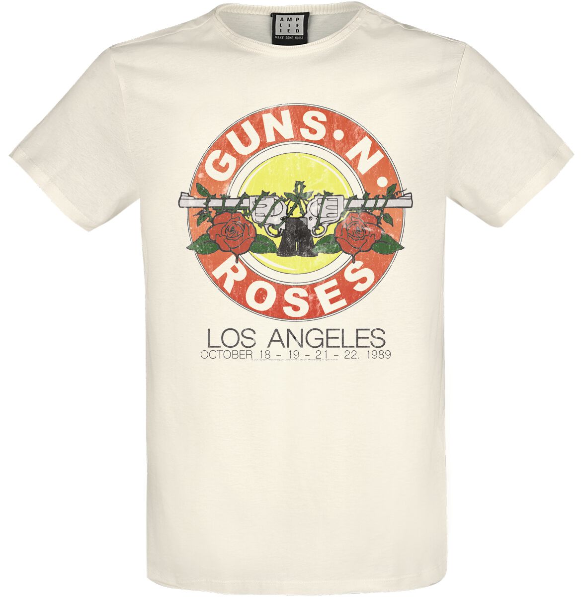 Image of Guns N' Roses Amplified Collection - Vintage Bullet T-Shirt altweiß