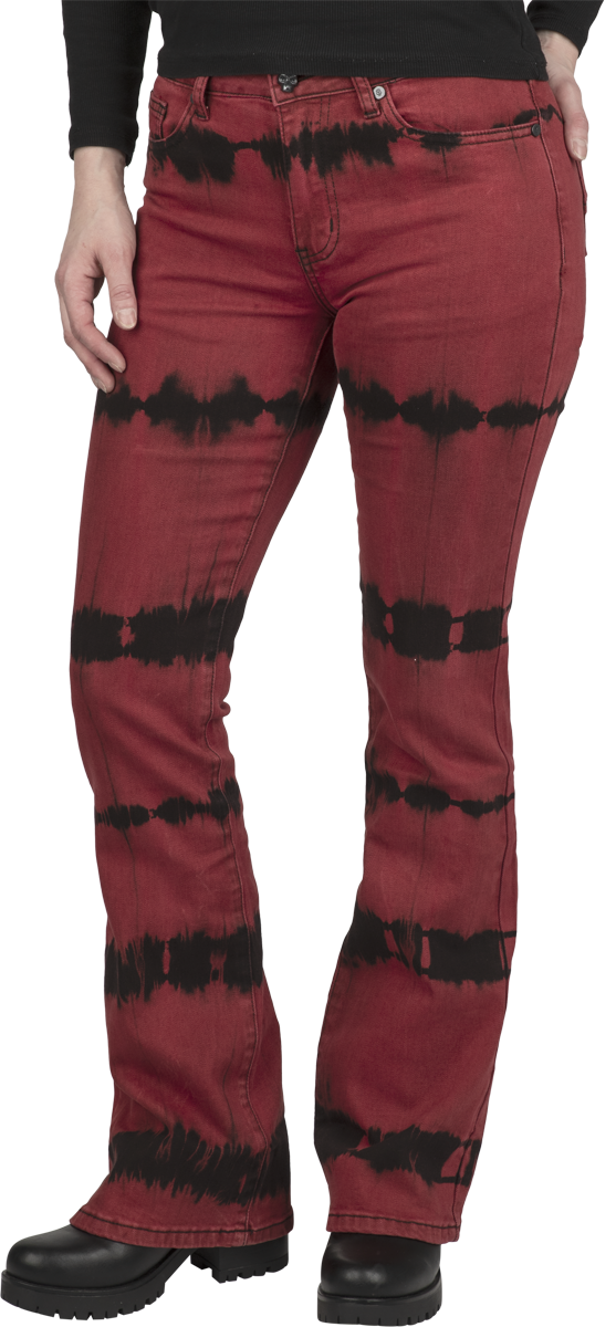 Thumbnail - Rock Rebel by EMP Grace (Boot-Cut) Jeans schwarz rot in W27L32