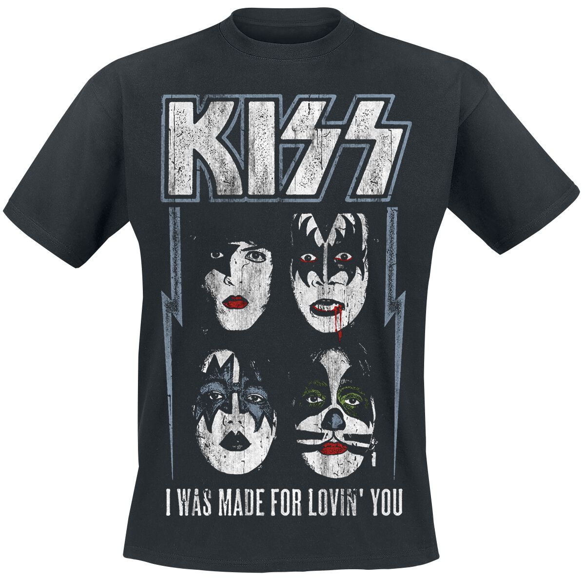 Kiss T-Shirt - I Was Made For Lovin` You - S bis 5XL - für Männer - Größe XXL - schwarz  - Lizenziertes Merchandise!