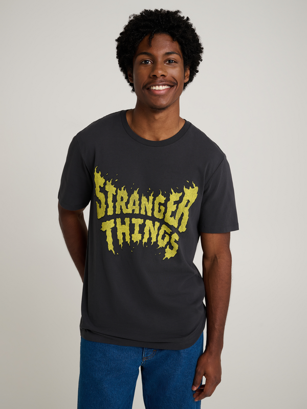 Wrangler  T-Shirt - Stranger Things T-shirt Washed Black - for Men - black