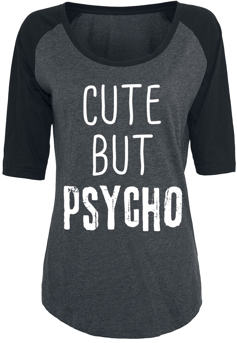 Cute But Psycho  T-Shirt schwarz grau in XXL