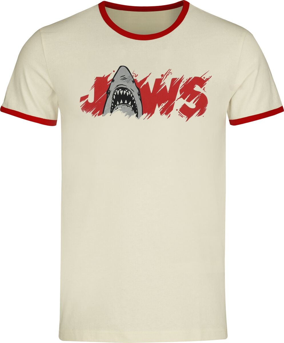 T-Shirt Manches courtes  de Jaws - Jaws - Ringer Shirt - M à XXL - pour Homme - blanc cassé