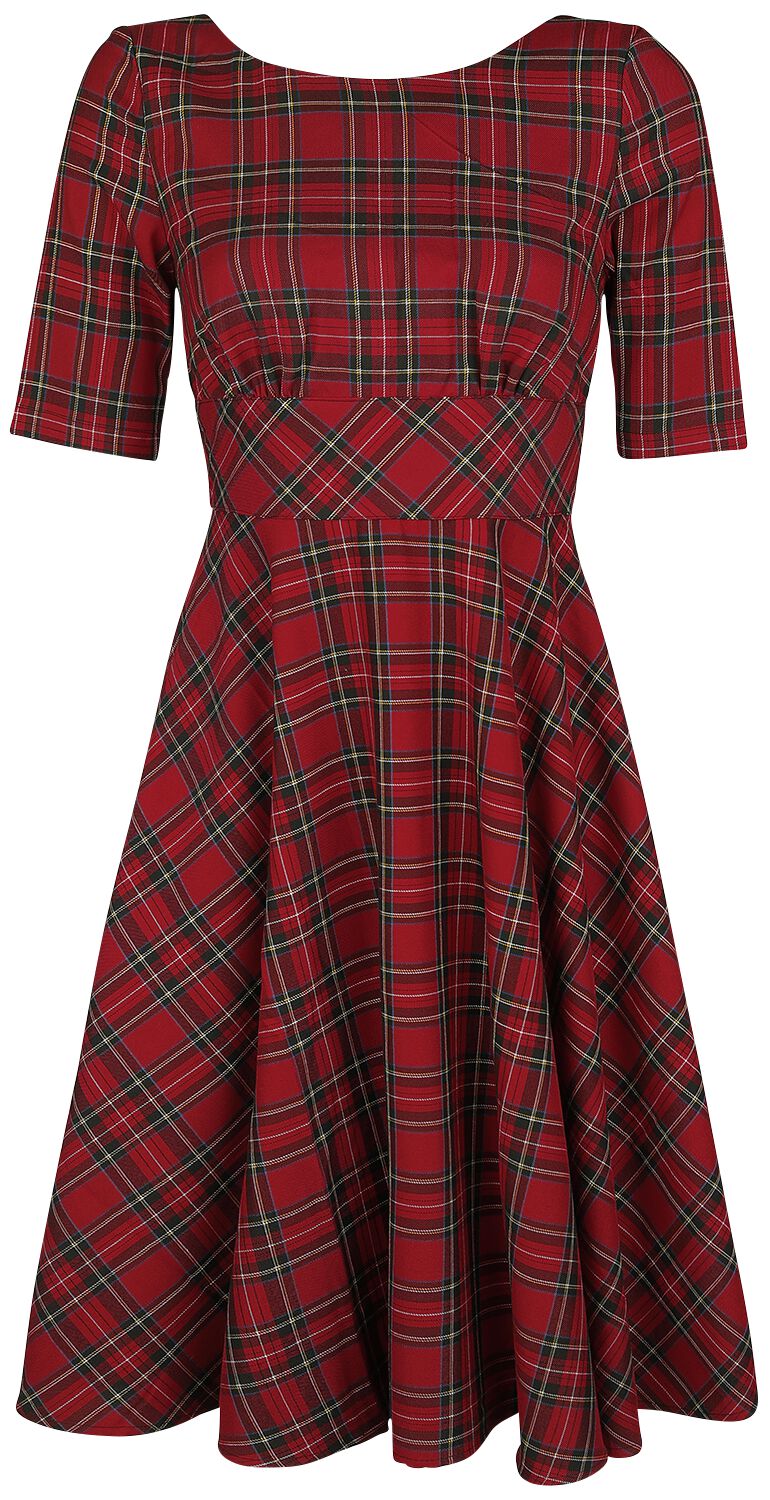 Hell Bunny Irvine 50s Dress Mittellanges Kleid rot in 4XL