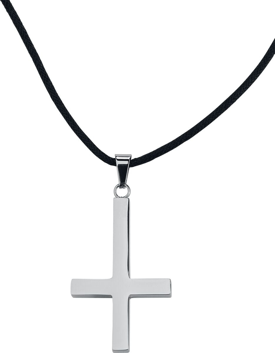 etNox hard and heavy - Gothic Halskette - Steel Cross - für Damen - silberfarben