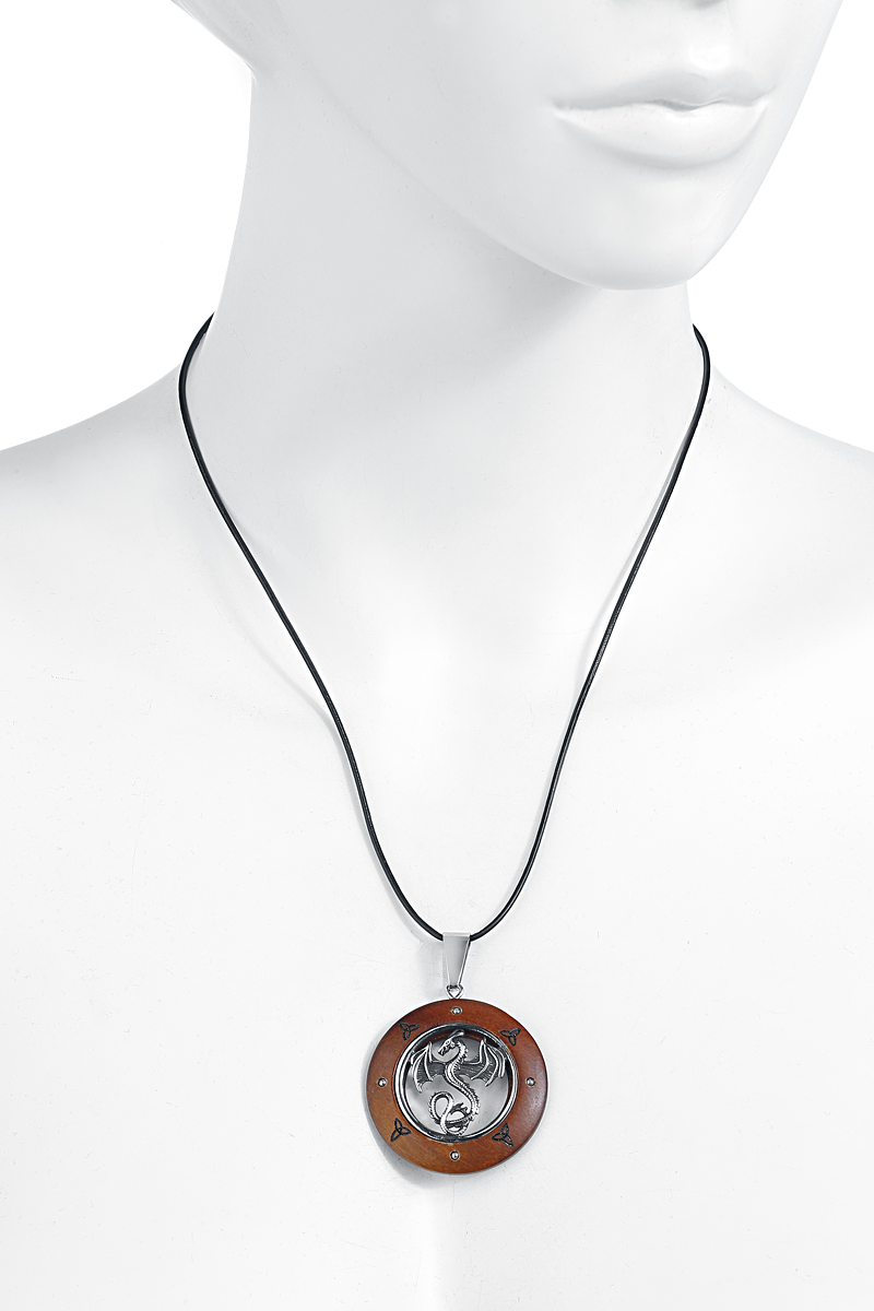 etNox Drache Halskette silberfarben