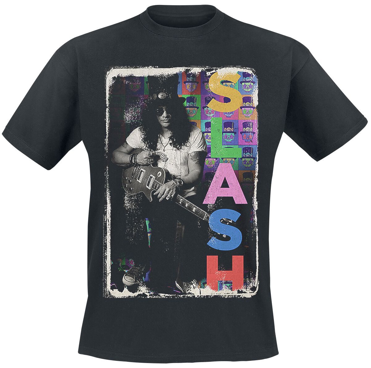 Slash Pop Art T-Shirt schwarz