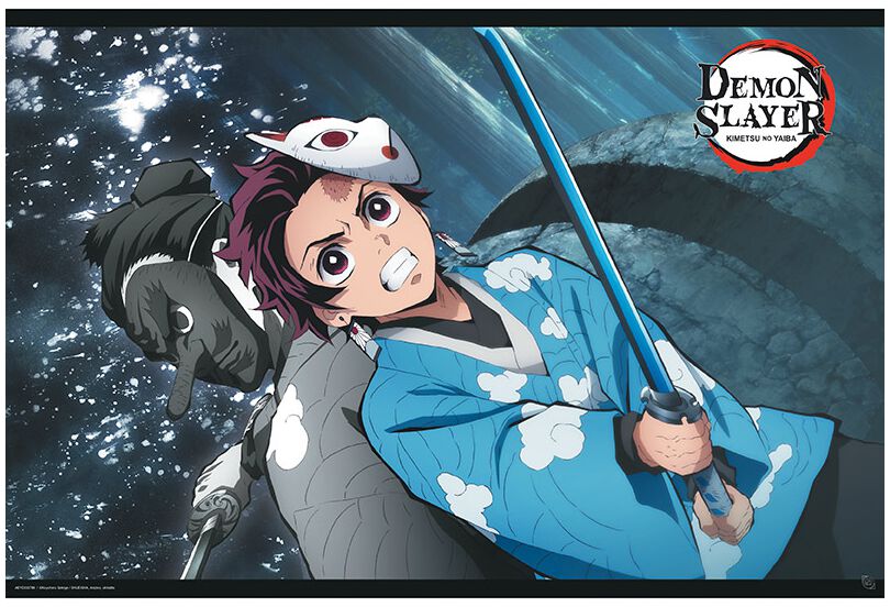 Demon Slayer Tanjiro & Urukodaki Poster multicolour