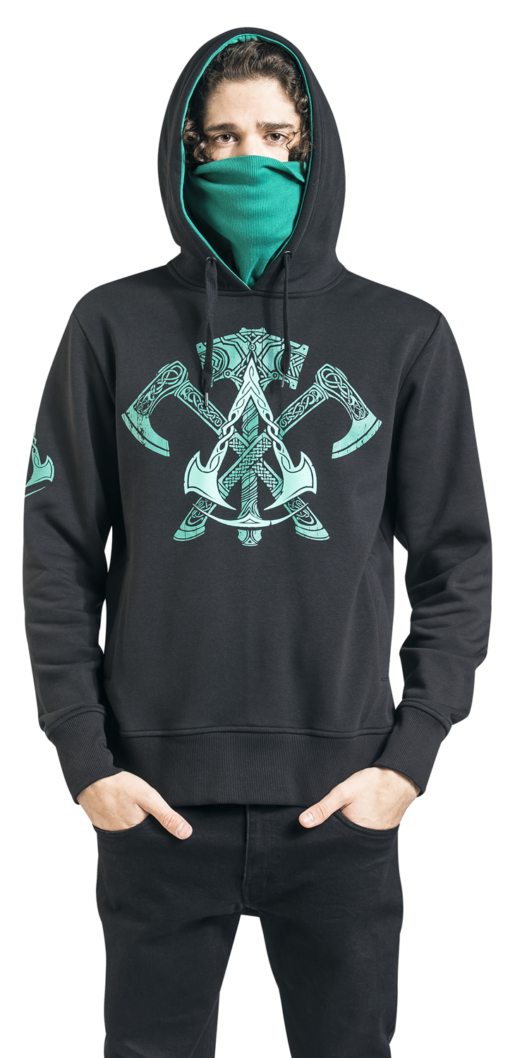 Assassin's Creed Valhalla - Axt & Hammer Kapuzenpullover schwarz petrol