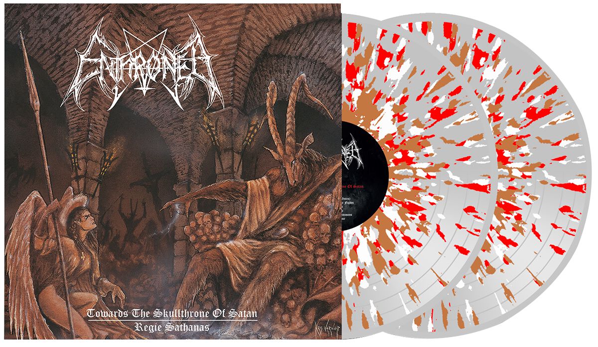 Enthroned Towards the skull throne of satan / Regie sathanas LP splattered