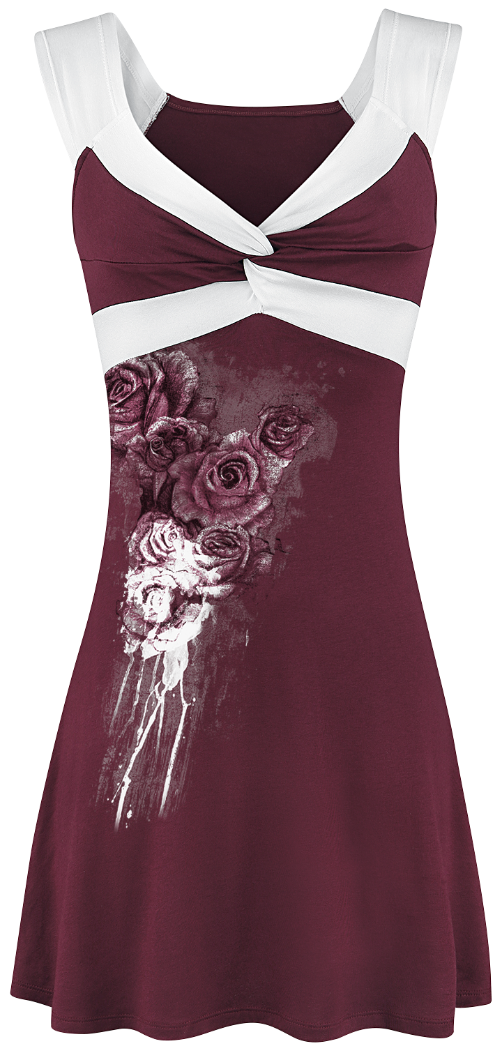 Alchemy England Dames De La Rose Kurzes Kleid bordeaux
