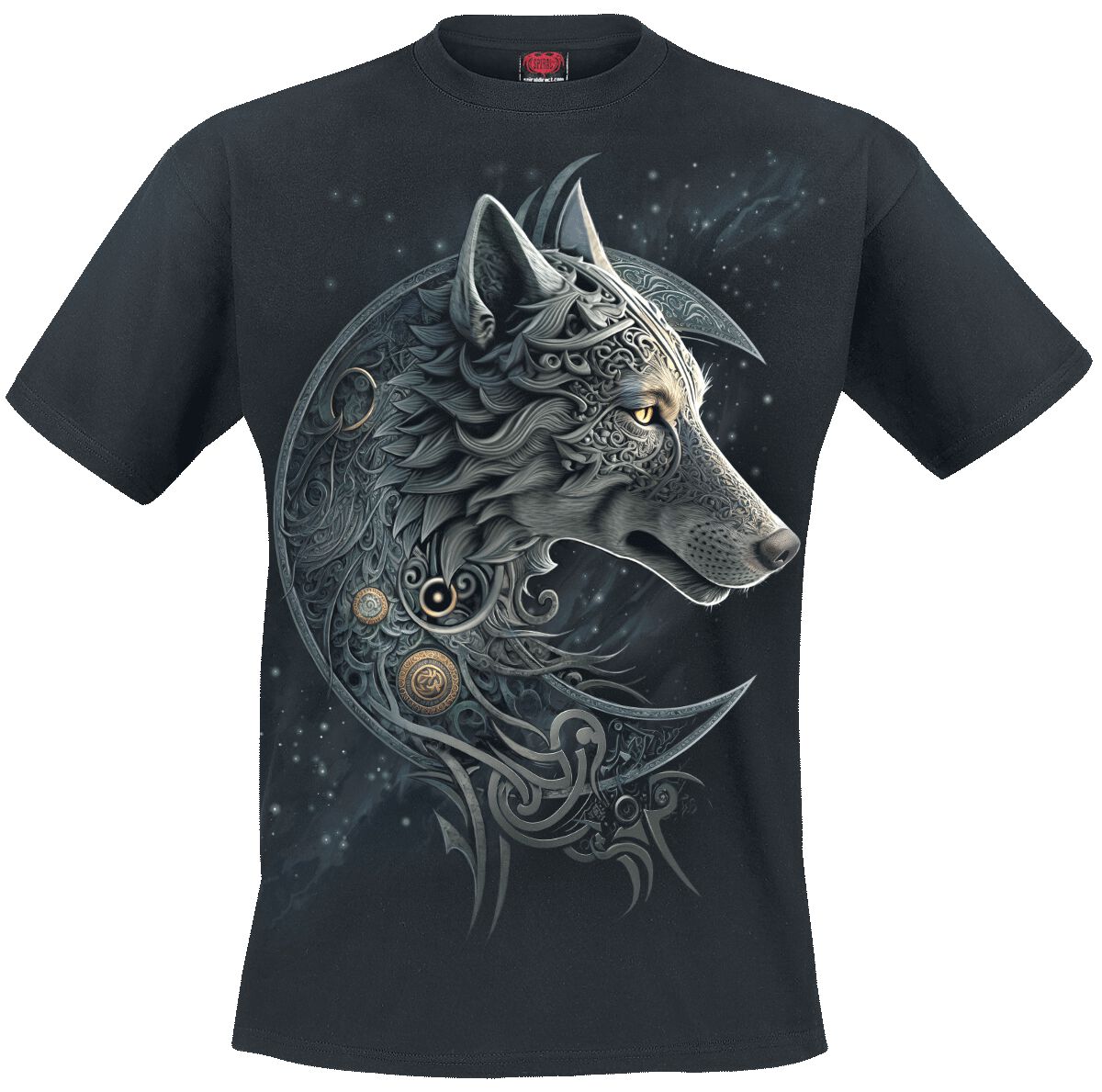 Image of T-Shirt di Spiral - Celtic wolf - S a 4XL - Uomo - nero