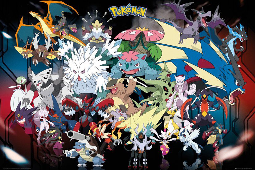 Poster Gaming de Pokémon - Mega - pour Unisexe - multicolore