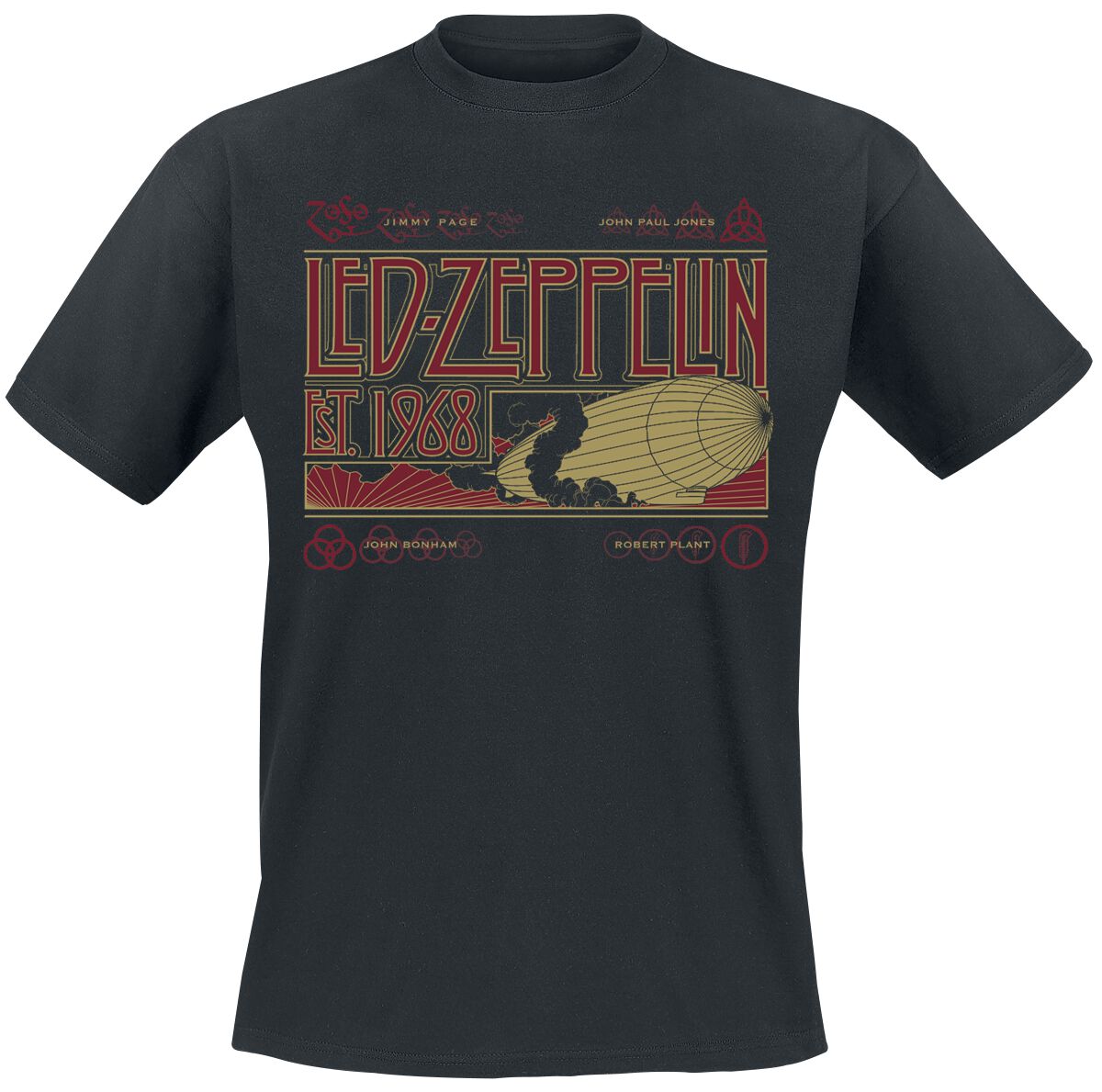 Led Zeppelin T-Shirt - Zeppelin & Smoke - M bis 3XL - für Männer - Größe M - schwarz  - Lizenziertes Merchandise!