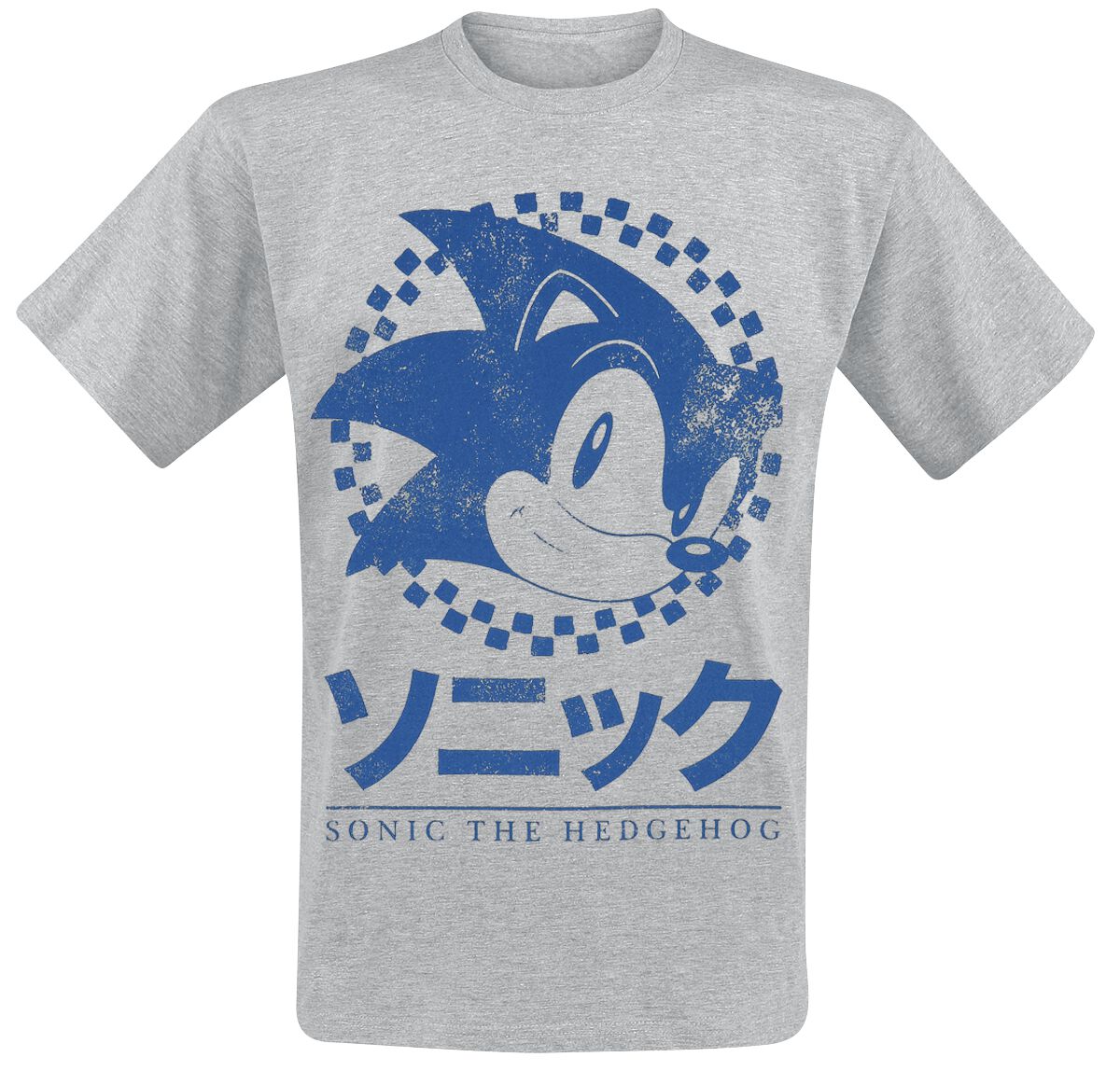 Sonic The Hedgehog Japanese T-Shirt mottled grey