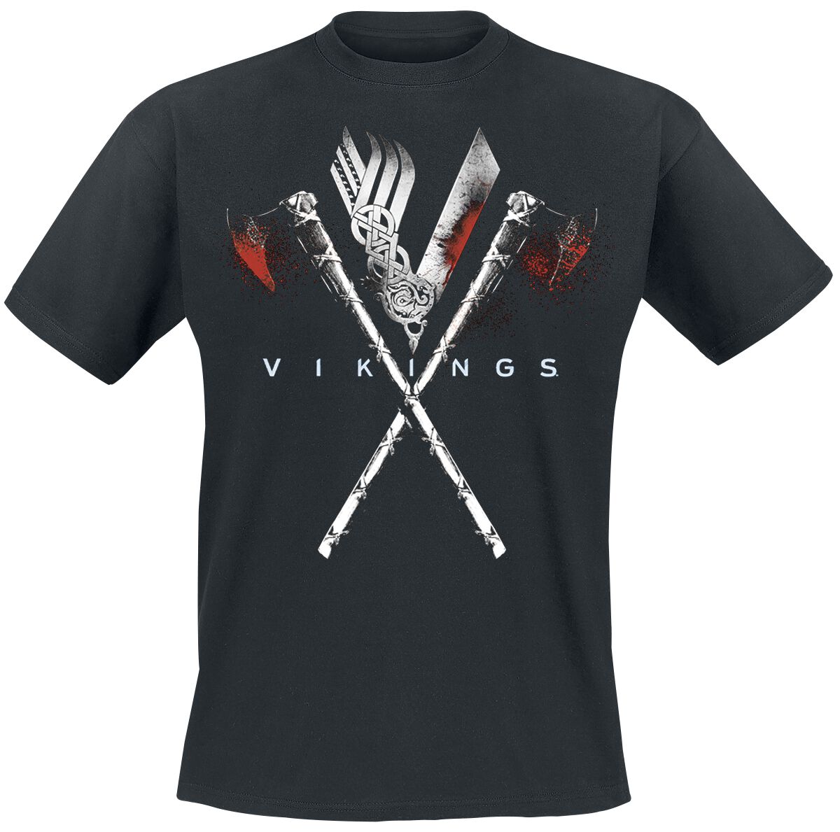 Vikings T-Shirt - Axe To Grind - S bis L - für Männer - Größe S - schwarz  - Lizenzierter Fanartikel