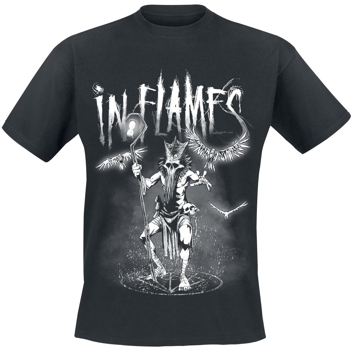 In Flames T-Shirt - Witch Doctor - M bis L - für Männer - Größe L - schwarz  - Lizenziertes Merchandise!