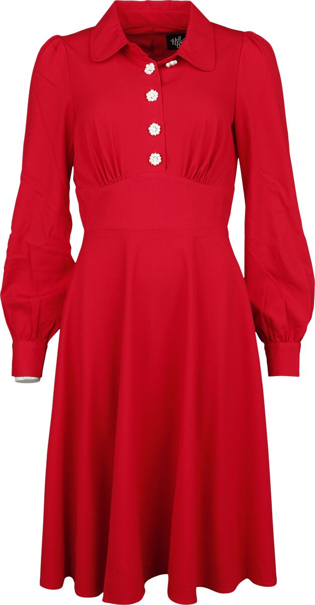Levně Hell Bunny Midi šaty Mia Šaty červená