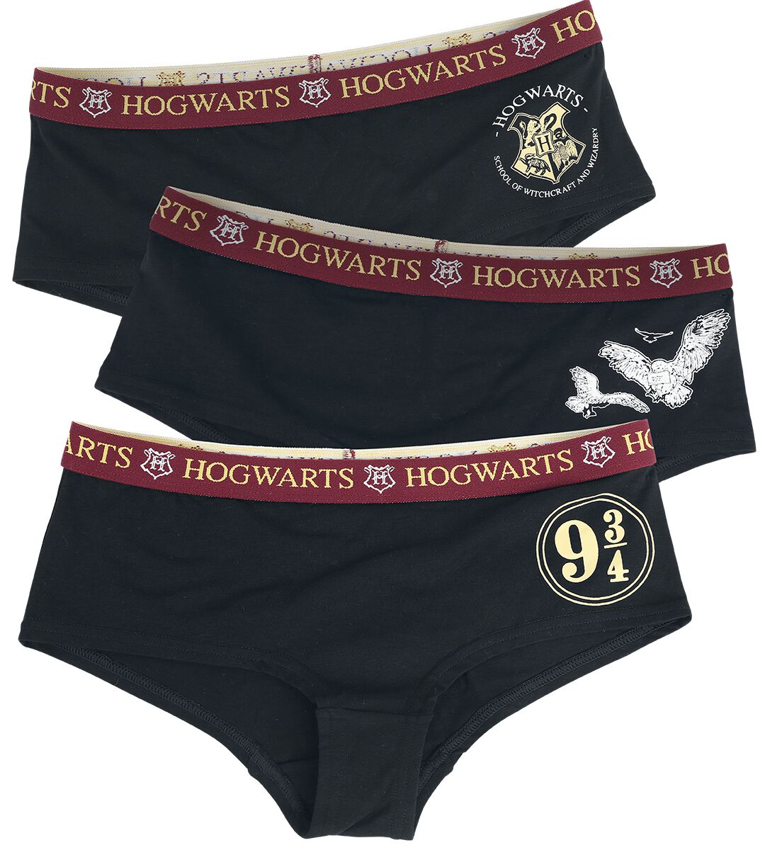 Harry Potter Platform 9 3/4  Panty-Set  schwarz