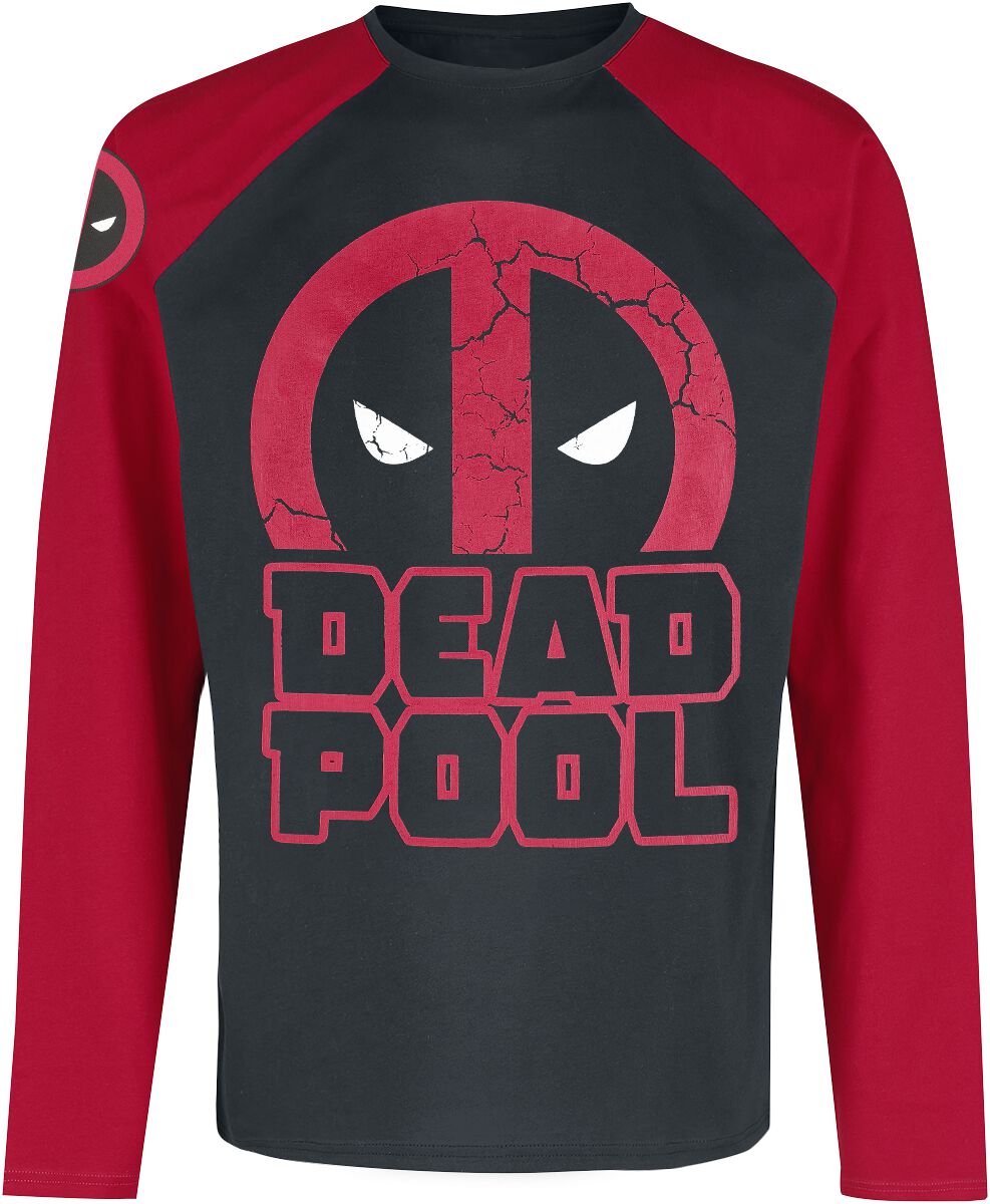 Image of Deadpool Logo Longsleeve rot/schwarz