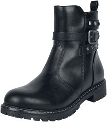 Boots with Studs and Buckles, Black Premium by EMP, Bikerboot