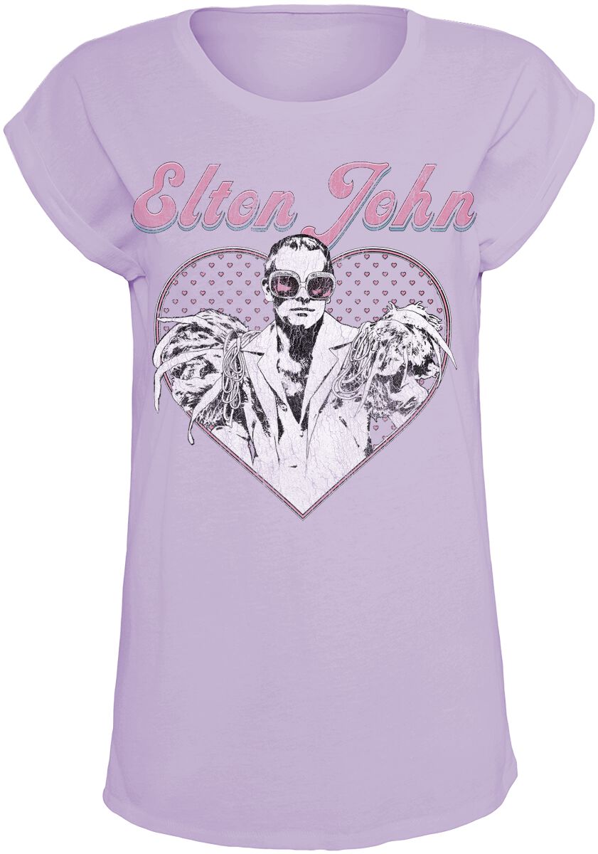 Elton John Heart T-Shirt lilac
