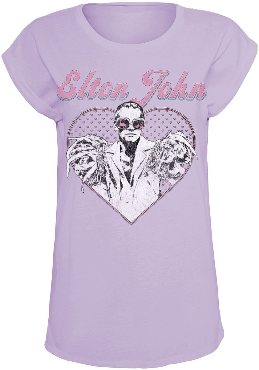Elton John Heart T-Shirt lila – 50.02% Rabatt Elton John Heart T-Shirt lila – 50.02% Rabatt